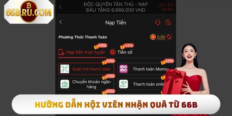 Hướng dẫn hội viên nhận quà từ trang chủ